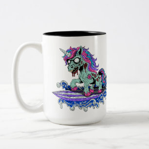 Caneca De Café Em Dois Tons Zumbi Unicórnio Surfista