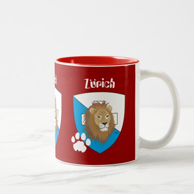 Caneca De Café Em Dois Tons Zurique Suíça Suisse Svizzera taça (Direita)