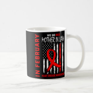 Caneca De Café Em Fevereiro Use Vermelho Mãe Sogra Doença Cardíac