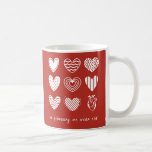 Caneca De Café Em fevereiro, vamos à consciência da doença cardía