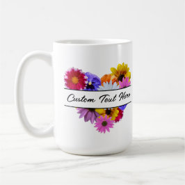 Caneca De Café Em Flor - Floral em forma de coração