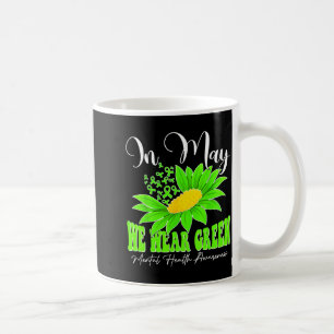 Caneca De Café Em maio usamos girassol verde saúde mental das mul