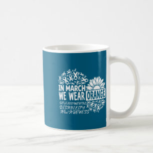 Caneca De Café Em março use deficiência de desenvolvimento laranj