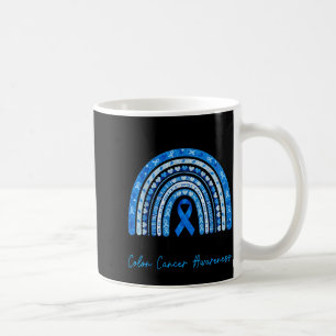 Caneca De Café Em março use fita azul arco-íris câncer de cólon