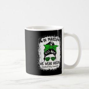 Caneca De Café Em março, Vestimos a consciência pc verde-cerebral