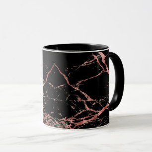 Caneca de Café em Mármore Dourado Rosa e Preto