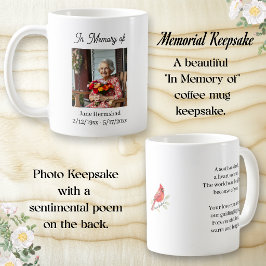 Caneca De Café Em Memória de | Presente de Lembrança com Foto