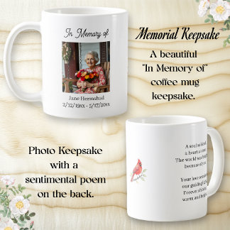 Caneca De Café Em Memória de | Presente de Lembrança com Foto