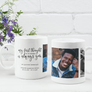 Caneca De Café Em Memória Querida Colagem de Duas Fotos com Let