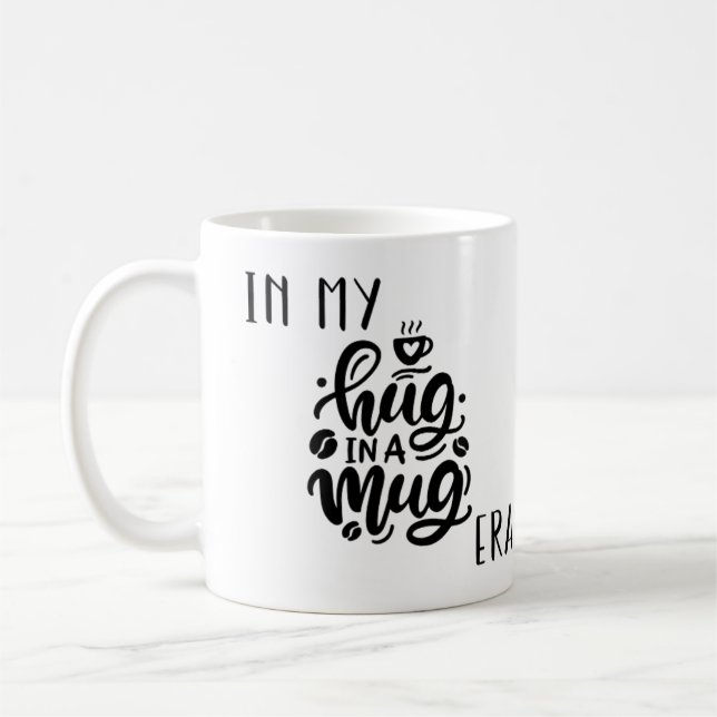 Caneca De Café Em meu abraço de gato cósmico em uma cafeteira (Esquerda)