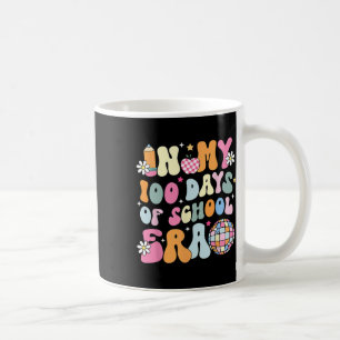Caneca De Café Em Meus 100 Dias De Estudante Retrô De Groovy Na E