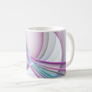 Caneca De Café Em Movimento, Arte Fractal Abstrata Colorida Moder