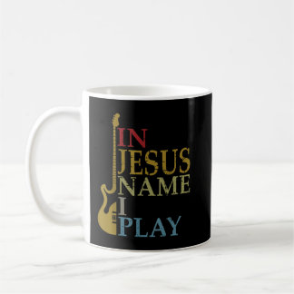Caneca De Café Em Nome de Jesus Eu Toço Guitarra