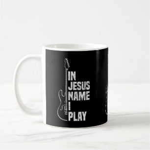 Caneca De Café Em Nome de Jesus Eu Tooco Violão Cristão Tocador d