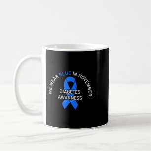 Caneca De Café Em Novembro Eu Uso Azul Conscientização do Diabete