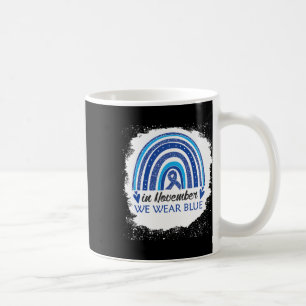 Caneca De Café Em novembro, Vestimos A Rib Azul Do Arco-Íris Azul