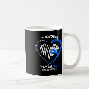 Caneca De Café Em novembro, Vestimos Awaren com Diabetes Azuis