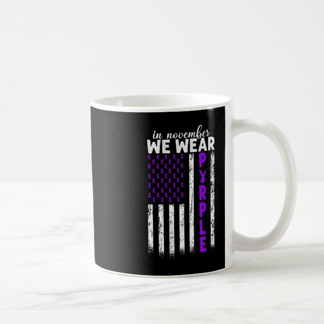 Caneca De Café Em novembro, Vestimos Câncer de pâncreas Roxo Usa  (Direita)