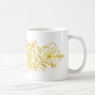 Caneca de Café em Ouro de Luxo: Ornamentação Real