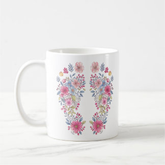 Caneca De Café em outubro, nós, design rosa fraco