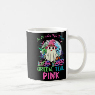 Caneca De Café Em Outubro Nós Usamos Turquesa Nk Halloween Metast