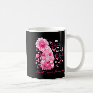 Caneca De Café Em outubro, use gnomos cor-de-rosa Gnome contra o
