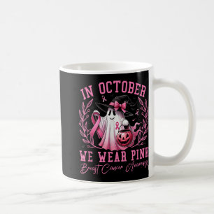 Caneca De Café Em outubro, Vestimos A Sensibilização Do Cancer De
