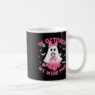 Caneca De Café Em outubro, Vestimos A Sensibilização Do Cancer De