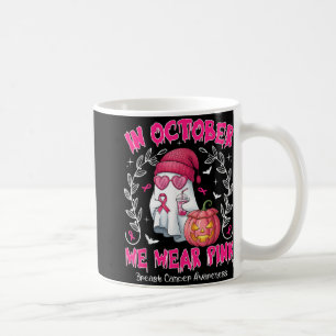 Caneca De Café Em outubro, Vestimos A Sensibilização Do Cancer De