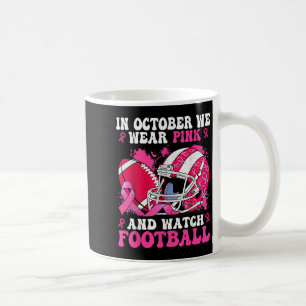 Caneca De Café Em outubro, Vestimos Awa, Cancer de futebol rosa