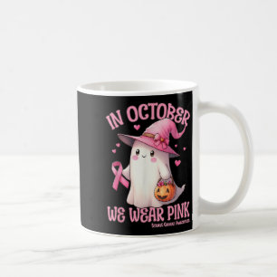 Caneca De Café Em outubro Vestimos Camisa Rosa Ghost Cancer