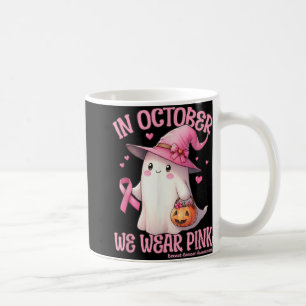 Caneca De Café Em outubro Vestimos Camisa Rosa Ghost Cancer