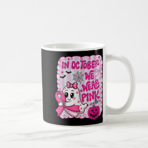 Caneca De Café Em outubro Vestimos Camisa Rosa Ghost Cancer
