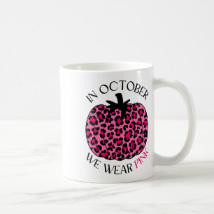 Caneca De Café Em outubro, Vestimos Cancer de Ação de Graças Rosa