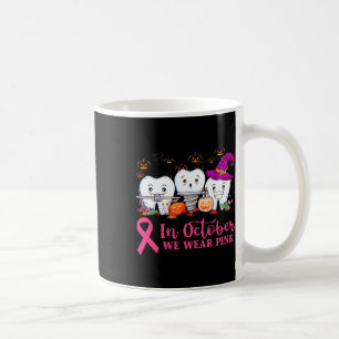 Caneca De Café Em outubro, Vestimos Cancer de Fita Rosa