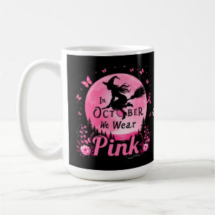 Caneca De Café Em outubro, Vestimos Cancer de Mama de Bruxas Rosa