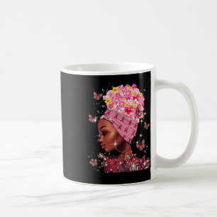 Caneca De Café Em outubro, Vestimos Cancer de mama preto-rosa