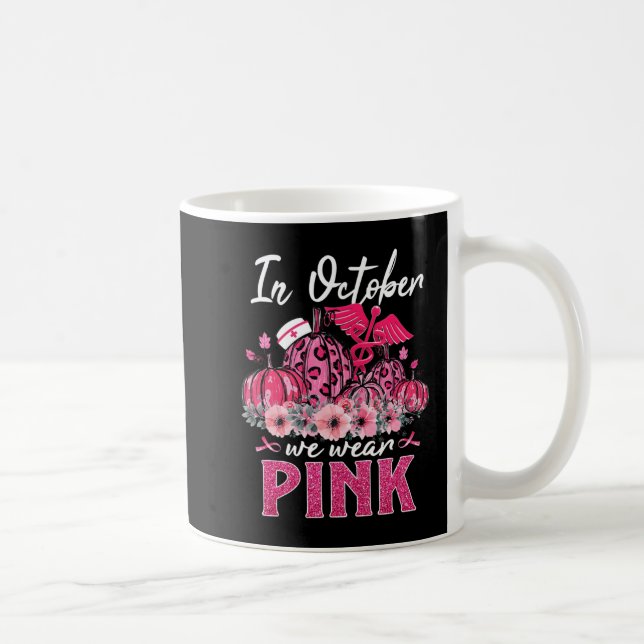 Caneca De Café Em outubro Vestimos Enfermeira Rosa A Vida Pumpkin (Direita)
