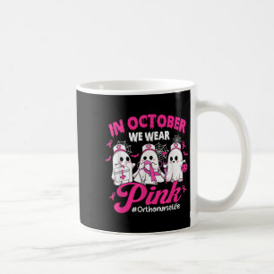 Caneca De Café Em outubro, Vestimos Enfermeiros Ortosos Cor-de-Ro