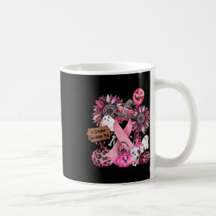 Caneca De Café Em outubro Vestimos Fita Rosa Ghost Halloween Bre