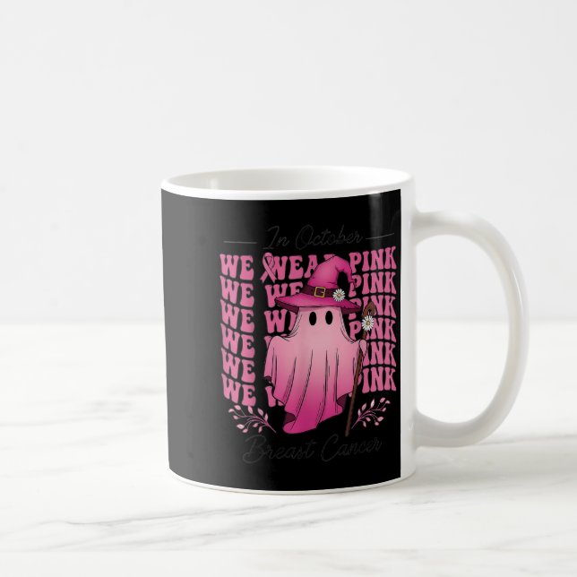 Caneca De Café Em outubro, Vestimos O Cancer Da Mama De Bruxas Nk (Direita)