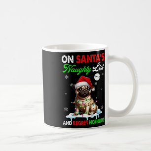 Caneca De Café Em Papais noeis Xmas, lista travessa, nada de Papa