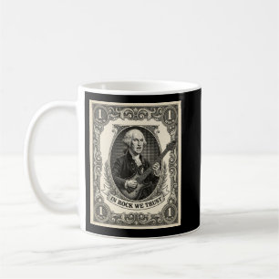 Caneca De Café Em Rock Confiamos 1 Rock Washington Guitarra Vinta