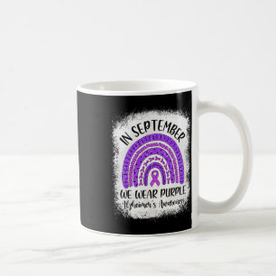 Caneca De Café Em Setembro Usamos Roxo Conscientização do Alzheim