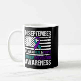 Caneca De Café Em setembro use Verde Teal Roxo Prevenção ao Suicí