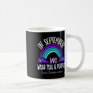 Caneca De Café Em Setembro, Vestimos Suicídio De Fita Roxal Teal