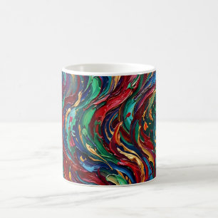 Caneca de Café em Tom de Joia de Chama Abstrata