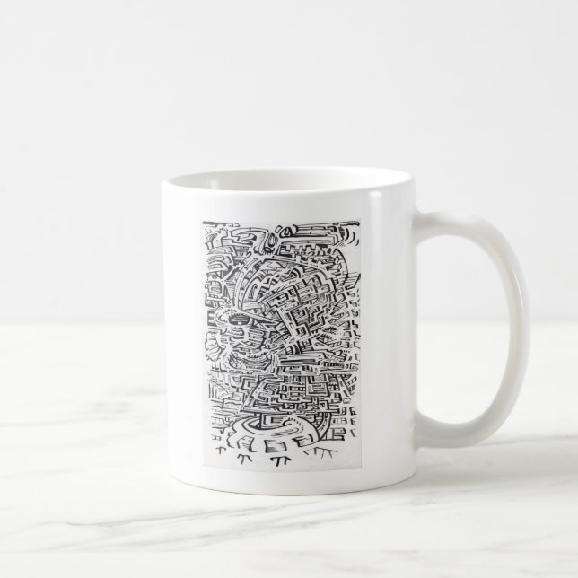 Caneca De Café Em um Entre-Lugar, desenho de tinta (Direita)