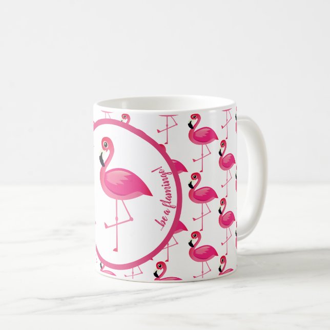 Caneca De Café Em um rebanho dos pombos, seja um flamingo (Frente Esquerda)