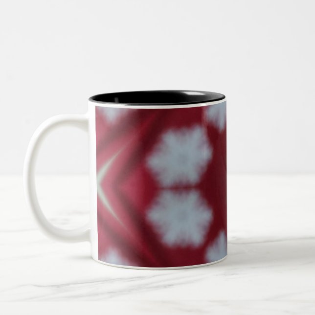 Caneca de café embaçada com Floco de Neve Vermelho (Esquerda)